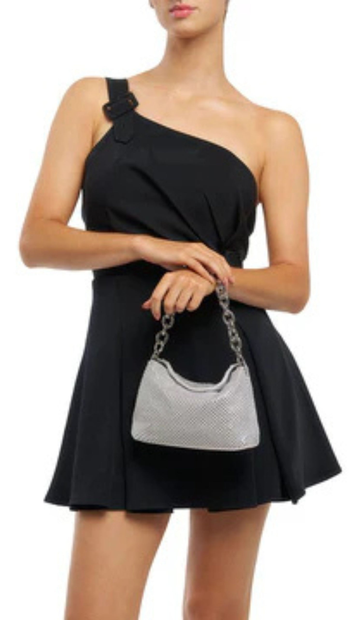 Skylar Silver Ball Mesh Bag - Silver