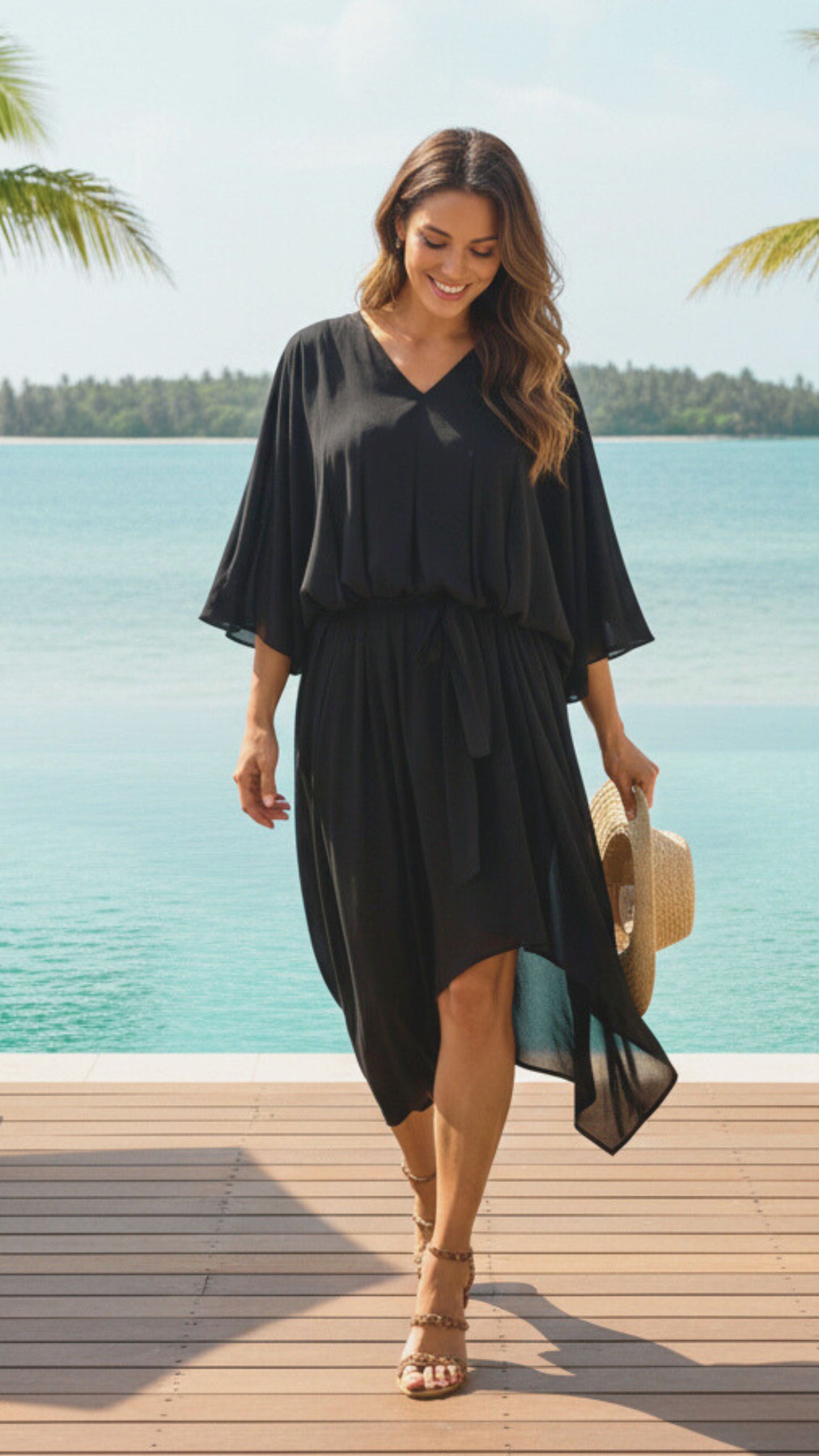 Harmony Chiffon Dress - Black