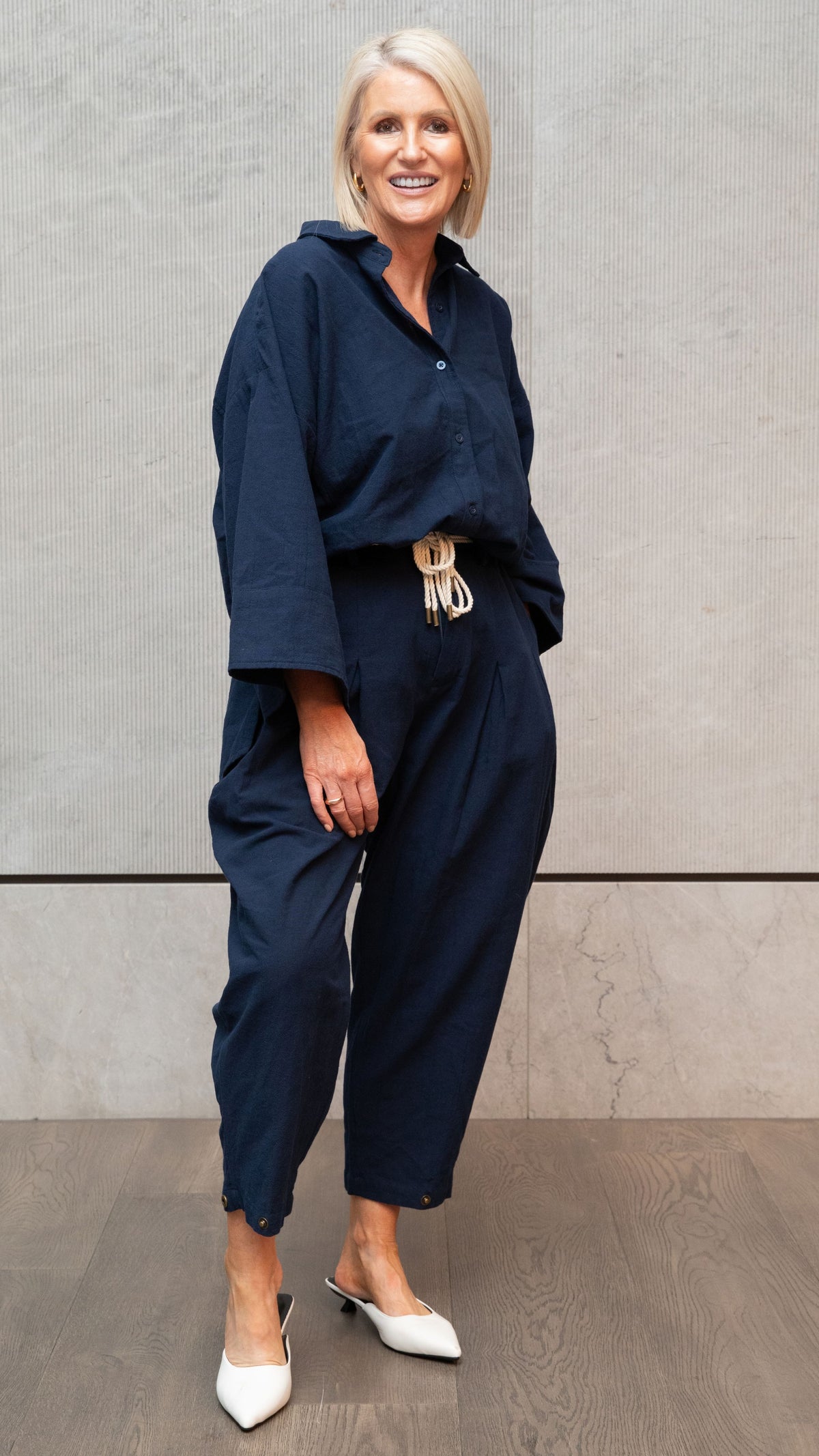 Asher Linen Pants - Navy