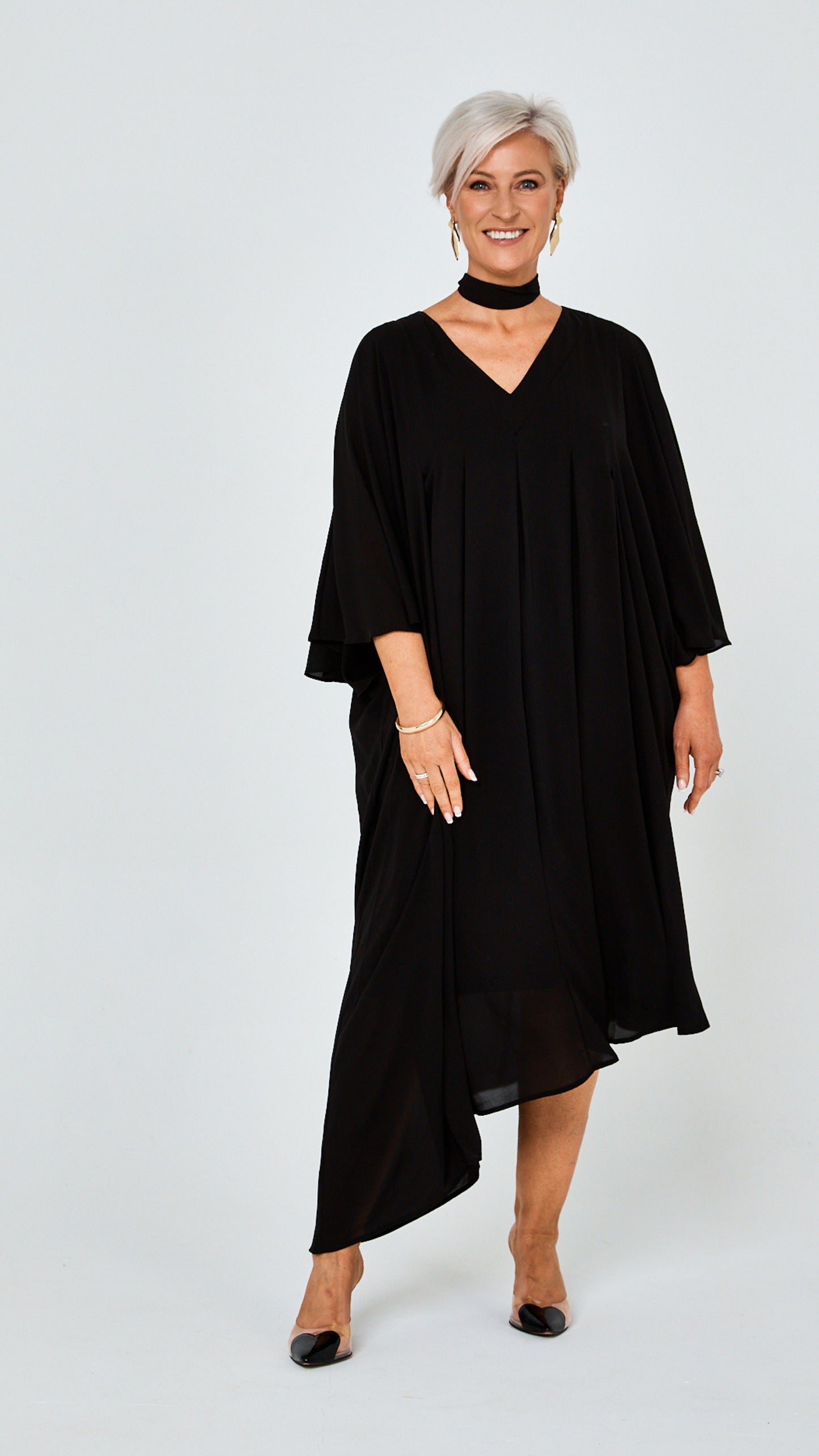 Harmony Chiffon Dress - Black