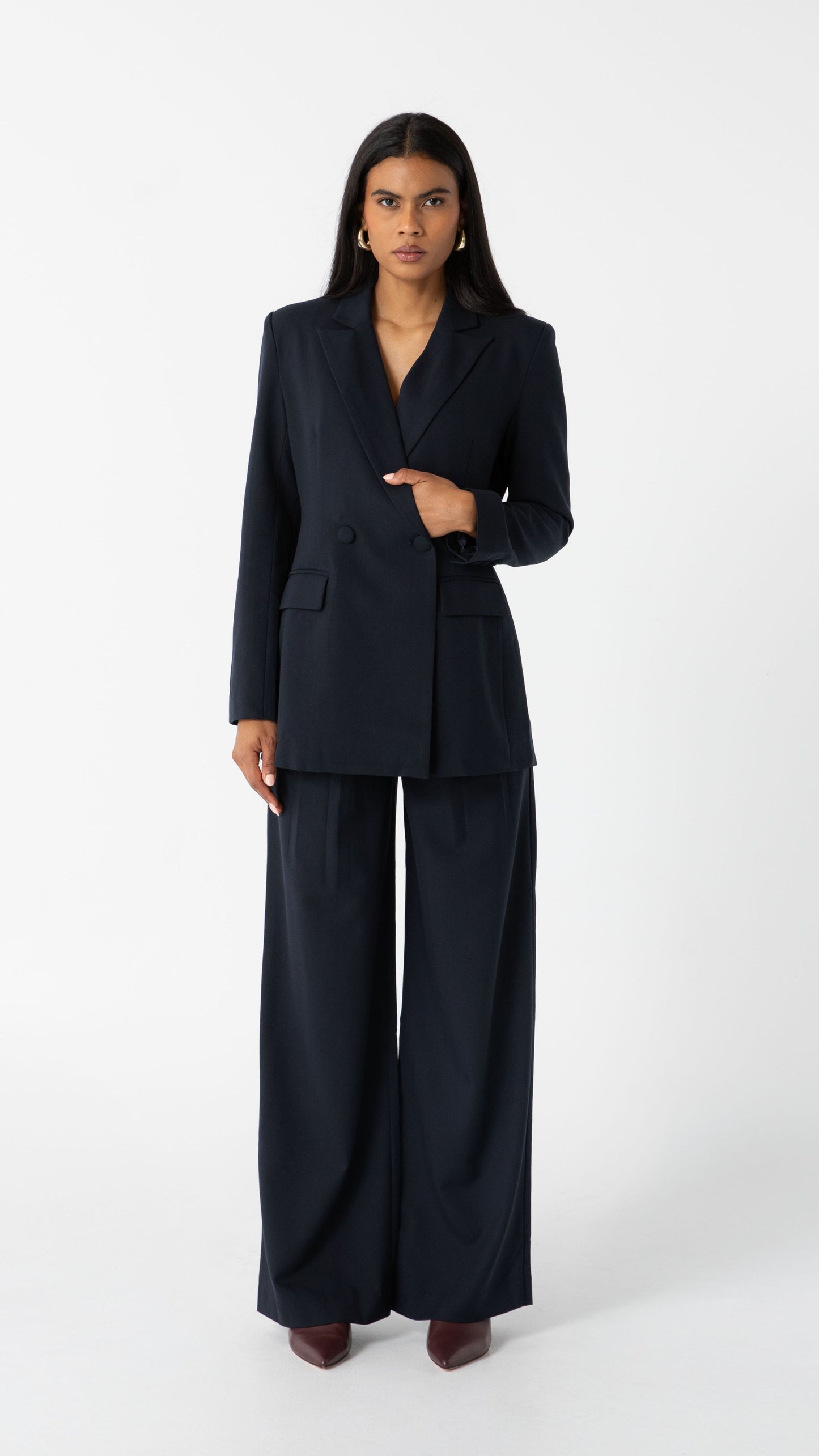Midtown Longline Blazer - Navy