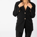 Edward Metallic Blazer - Black