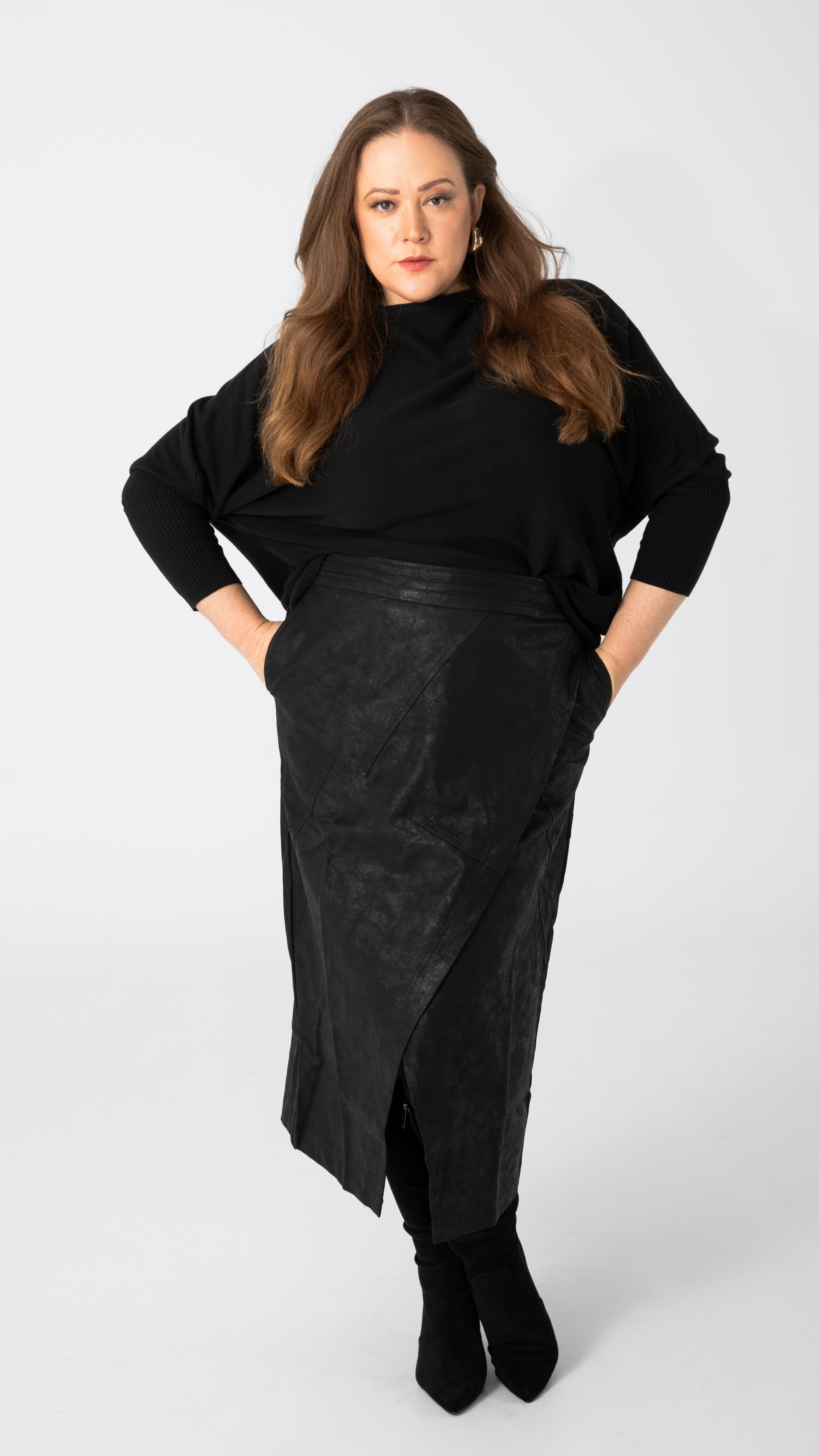 Gio Faux Leather Skirt - Black