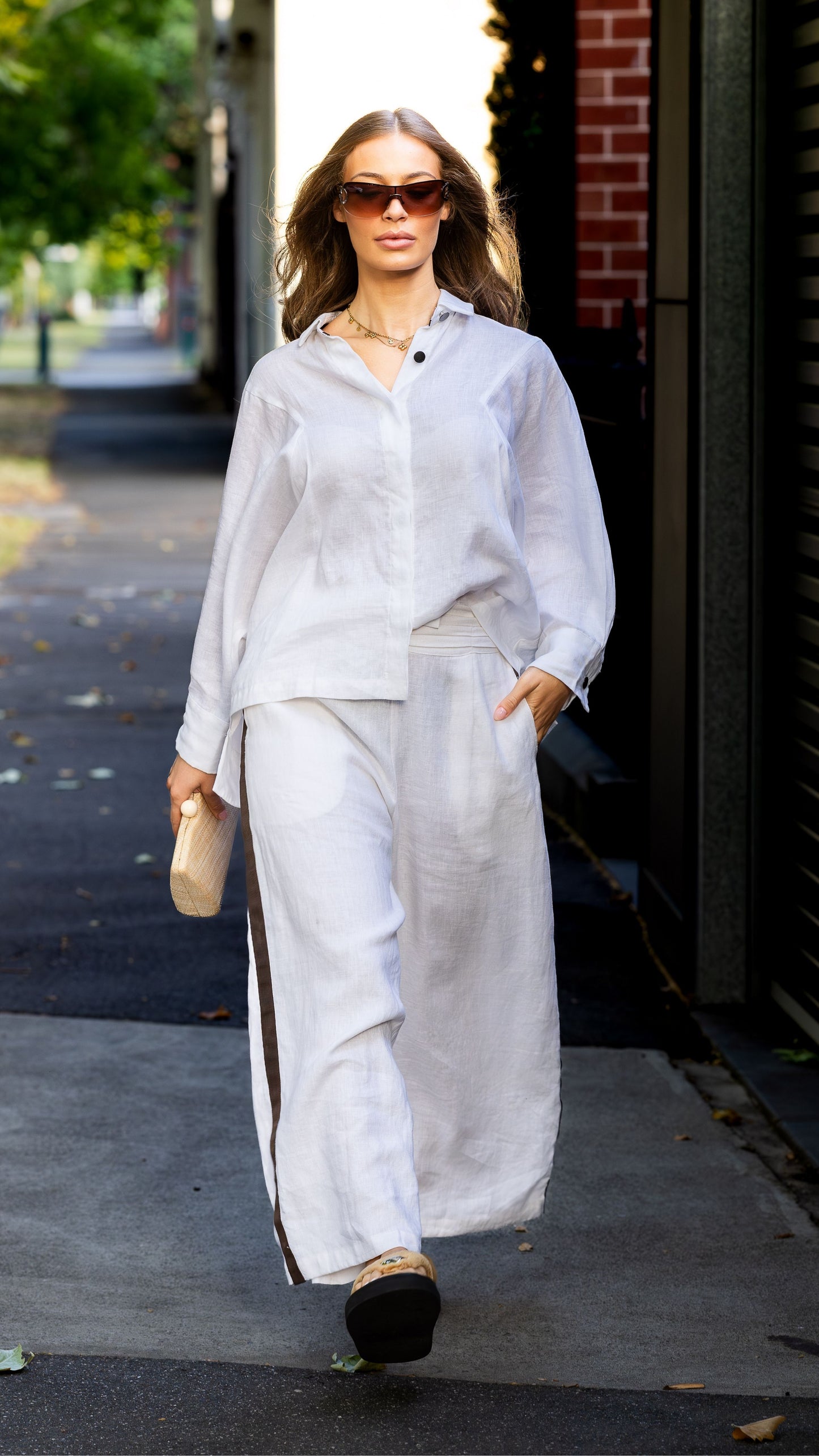 Max European Flax Linen Pants - White