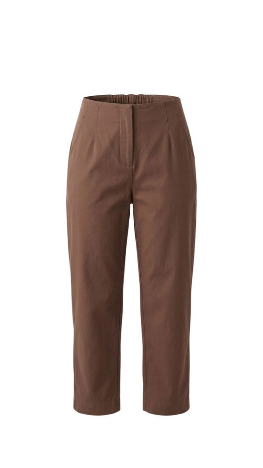Denver Cotton Twill Stetch Cigarette Pants - Chocolate