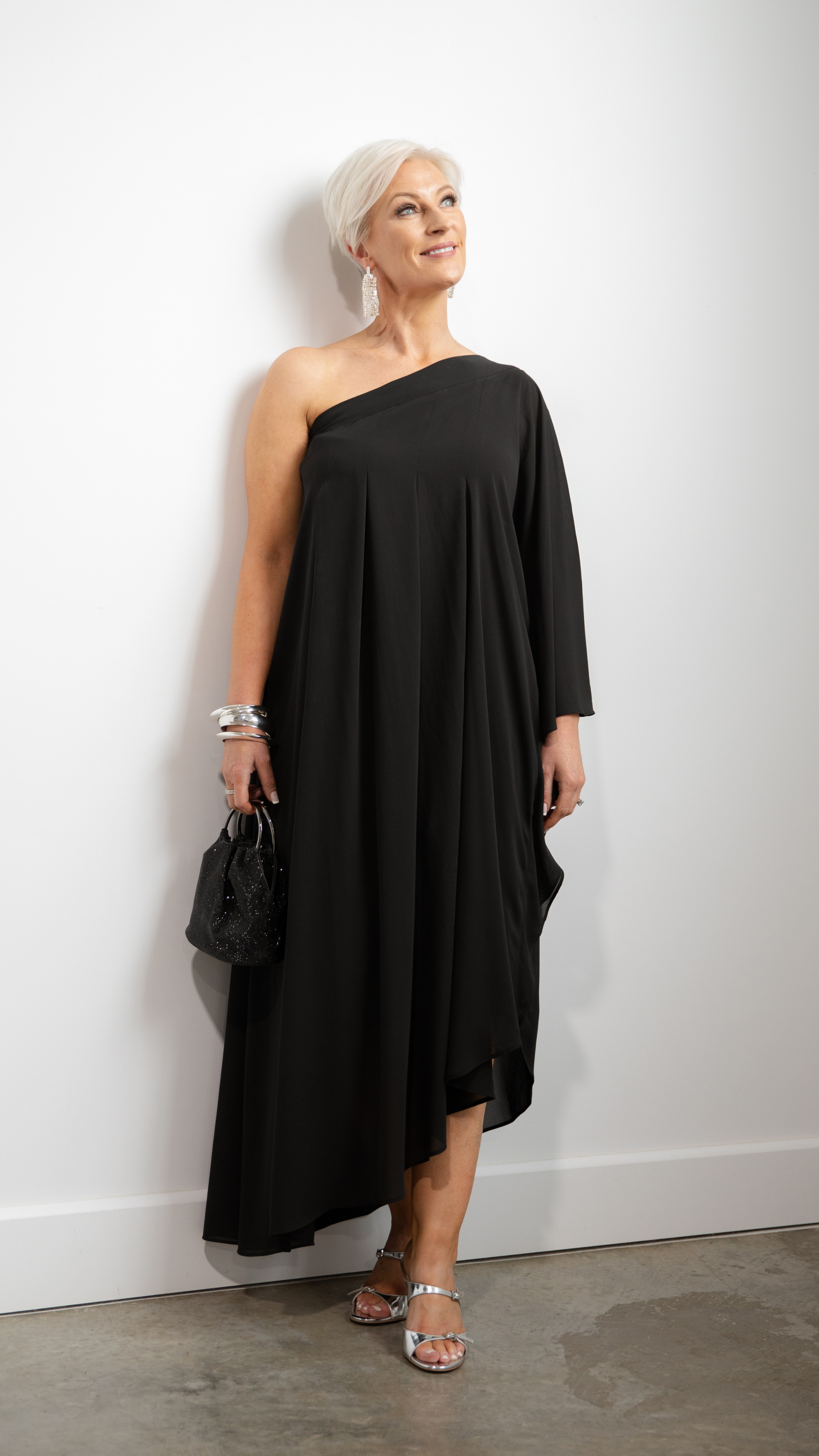 Hadassah Chiffon Dress - Black