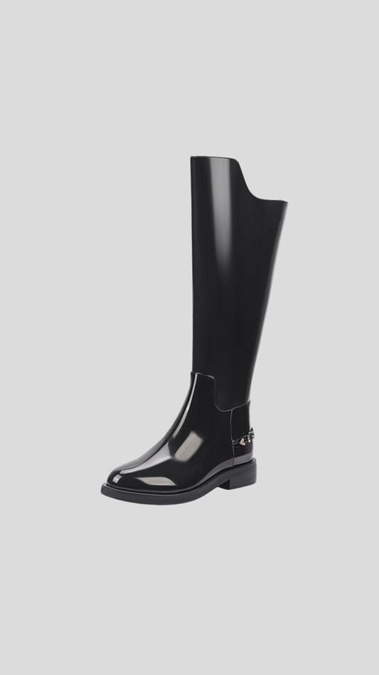 LW James Black Patent Leather Boots - Black