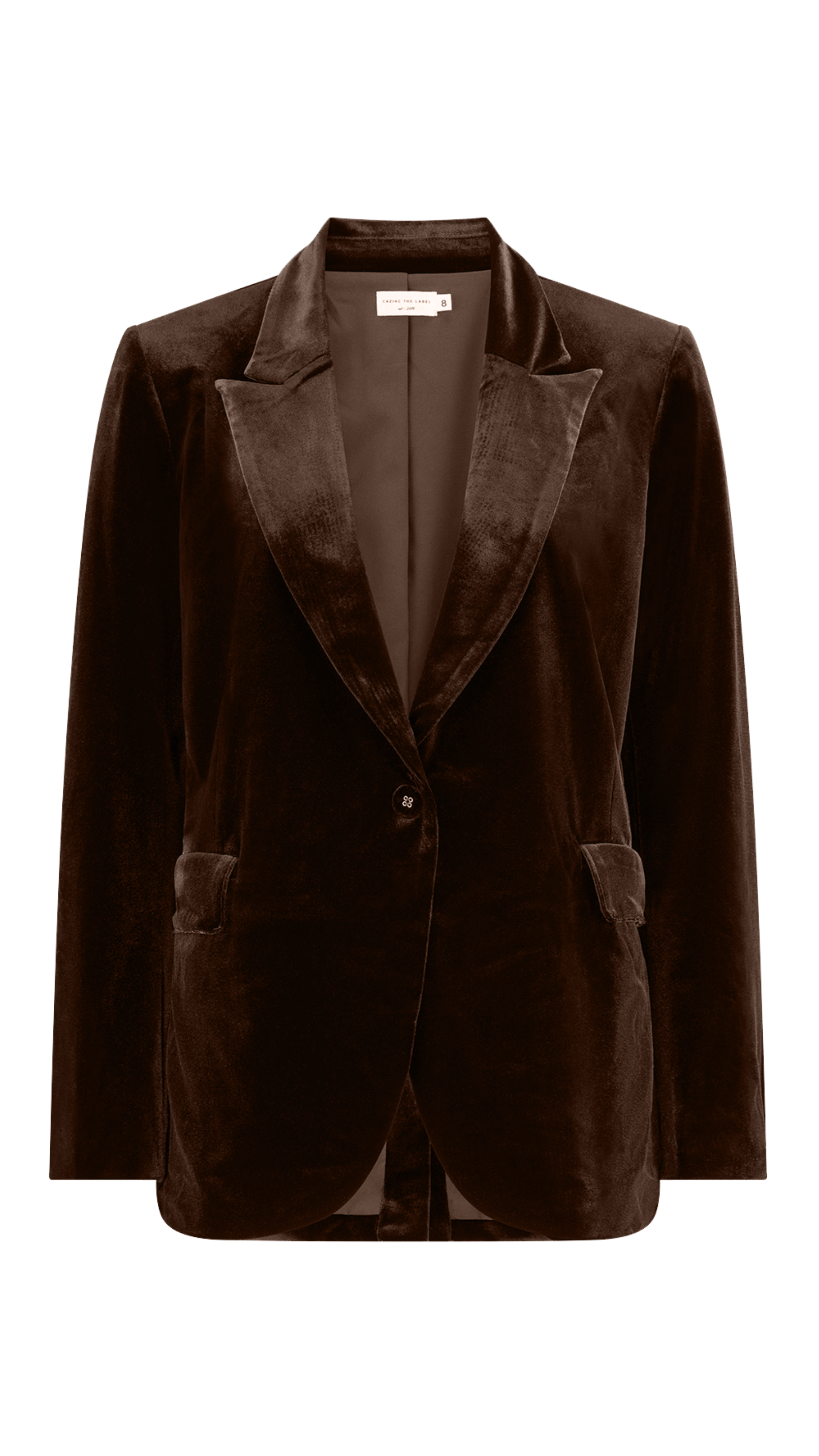 Alessandra Stretch Velvet Blazer - Chocolate