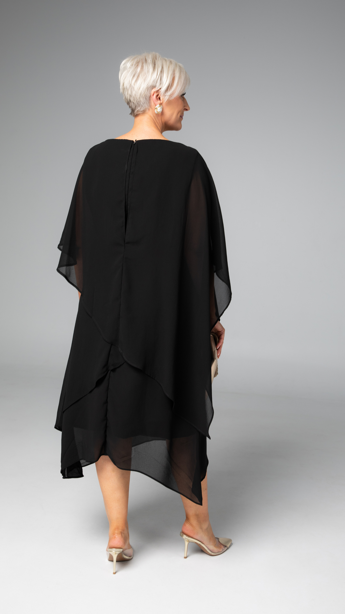 Zaria Chiffon Events Dress - Black