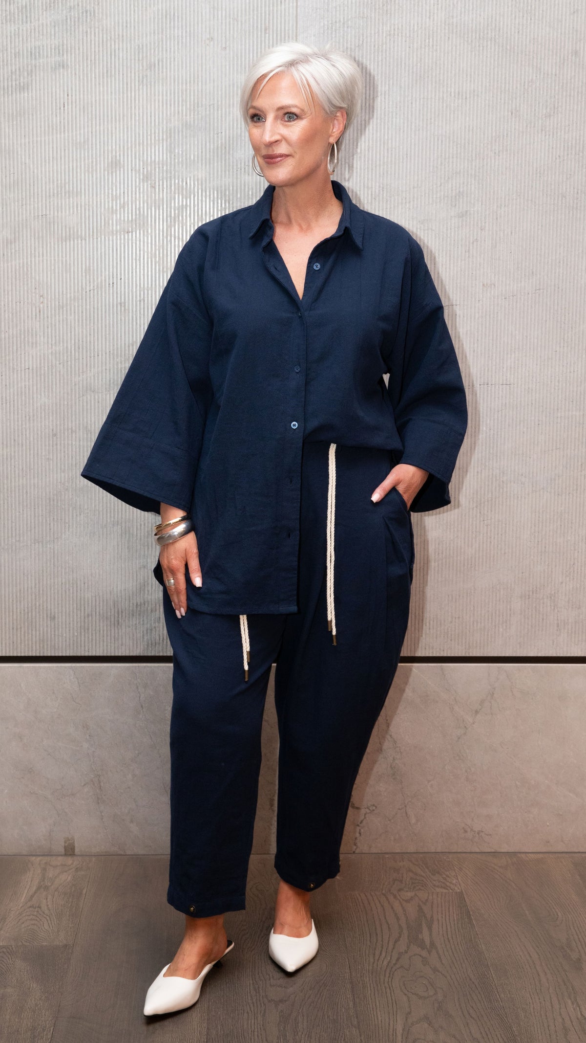 Asher Linen Pants - Navy