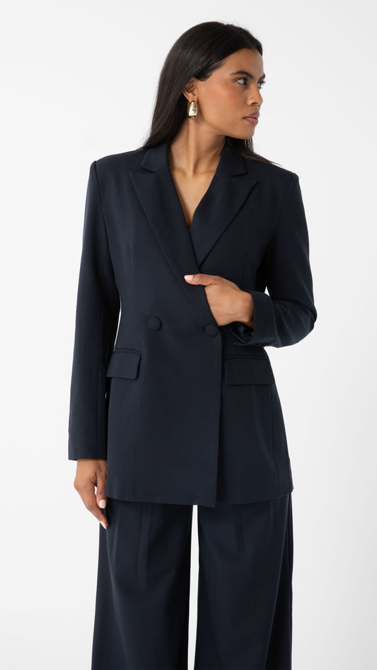 Midtown Longline Blazer - Navy