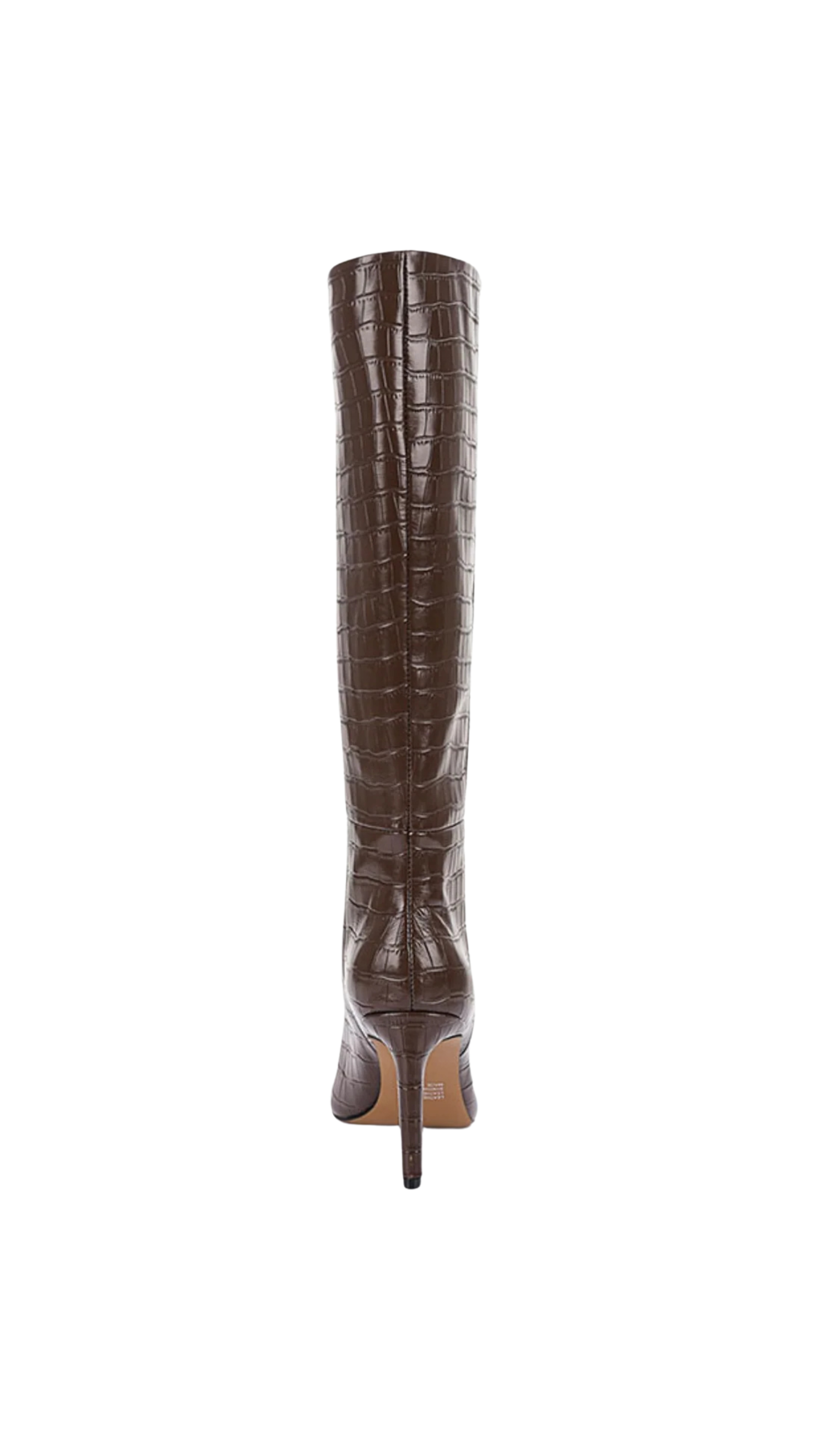 Lana Wilkinson -Huw Knee-High Boots Chocolate Croc Embossed Leather