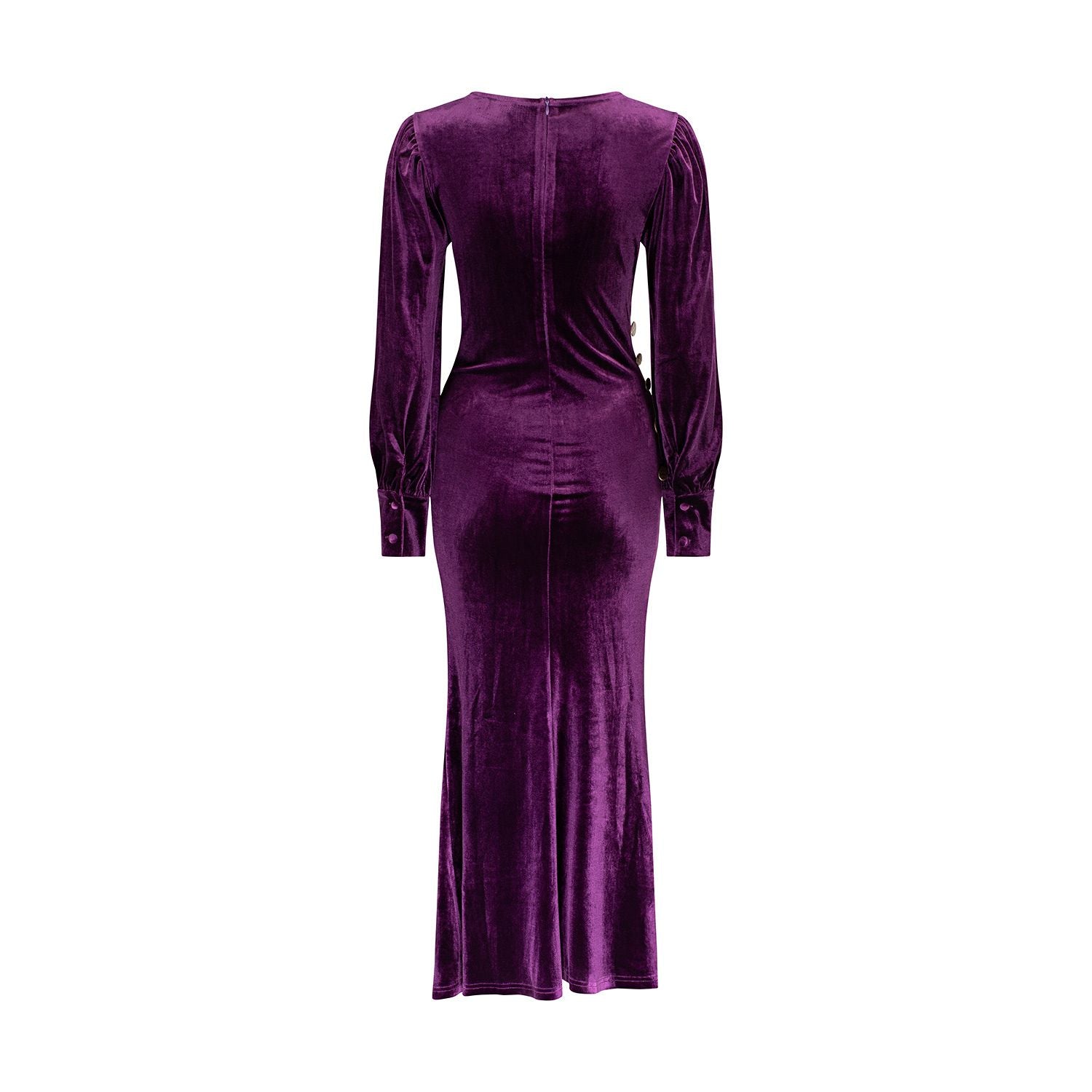 Alba Stretch Velvet Dress - Royal Purple
