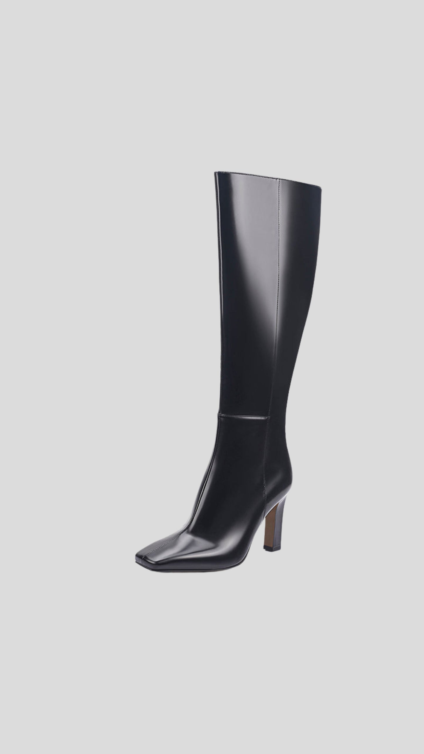 LW Hudson Black High-Shine Leather Boots - Black
