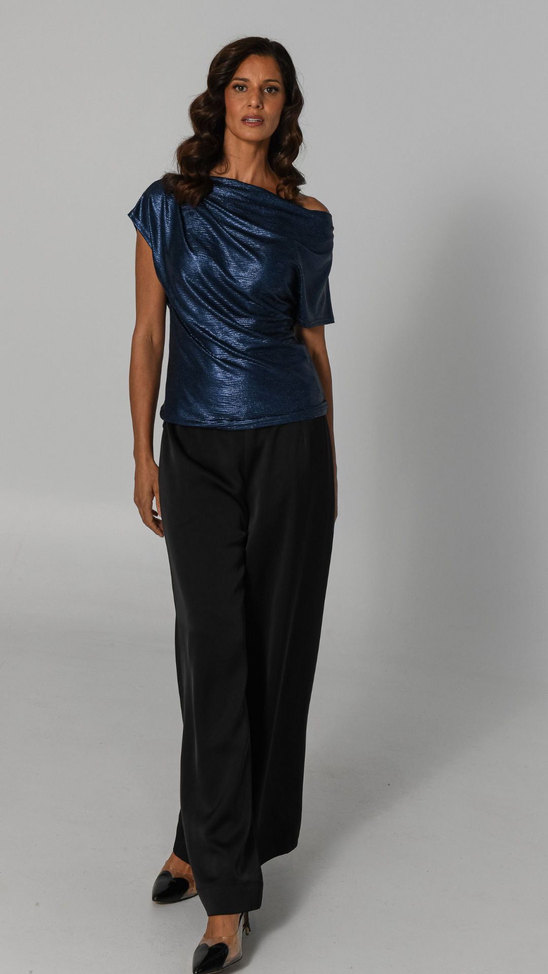 Bette Metallic Top - Blue