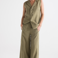 Luca Linen Vest - Pistachio