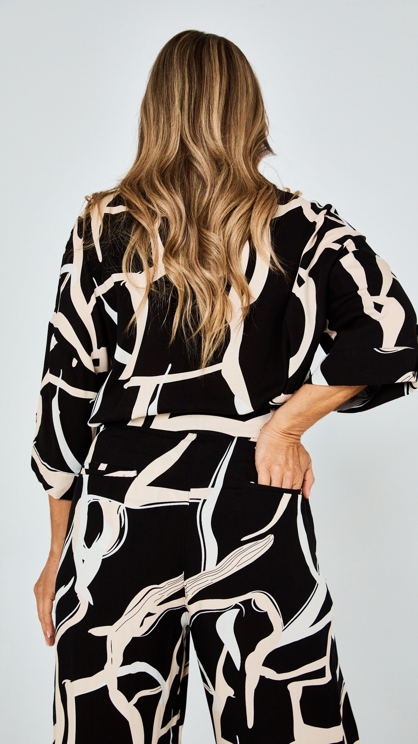 Georgie Rayon Shirt - Black Print