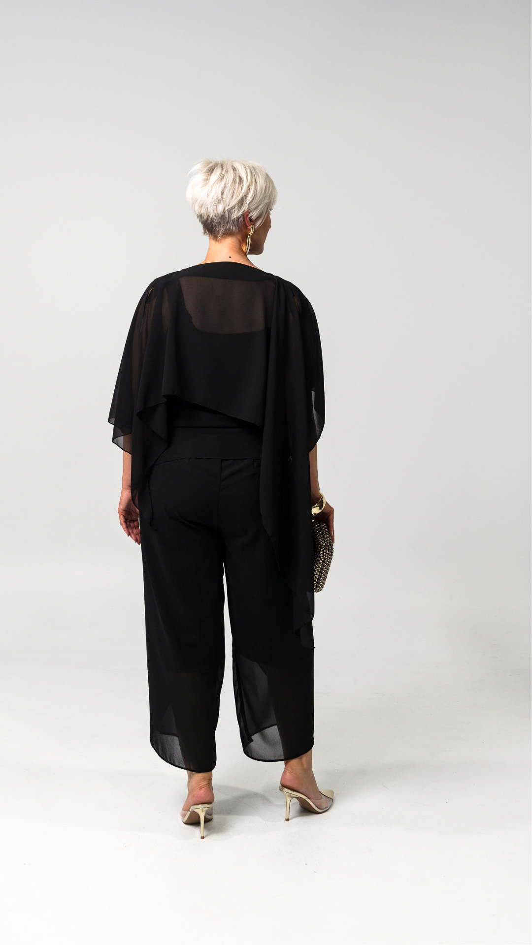 Willow Chiffon Flowing Pants - Black