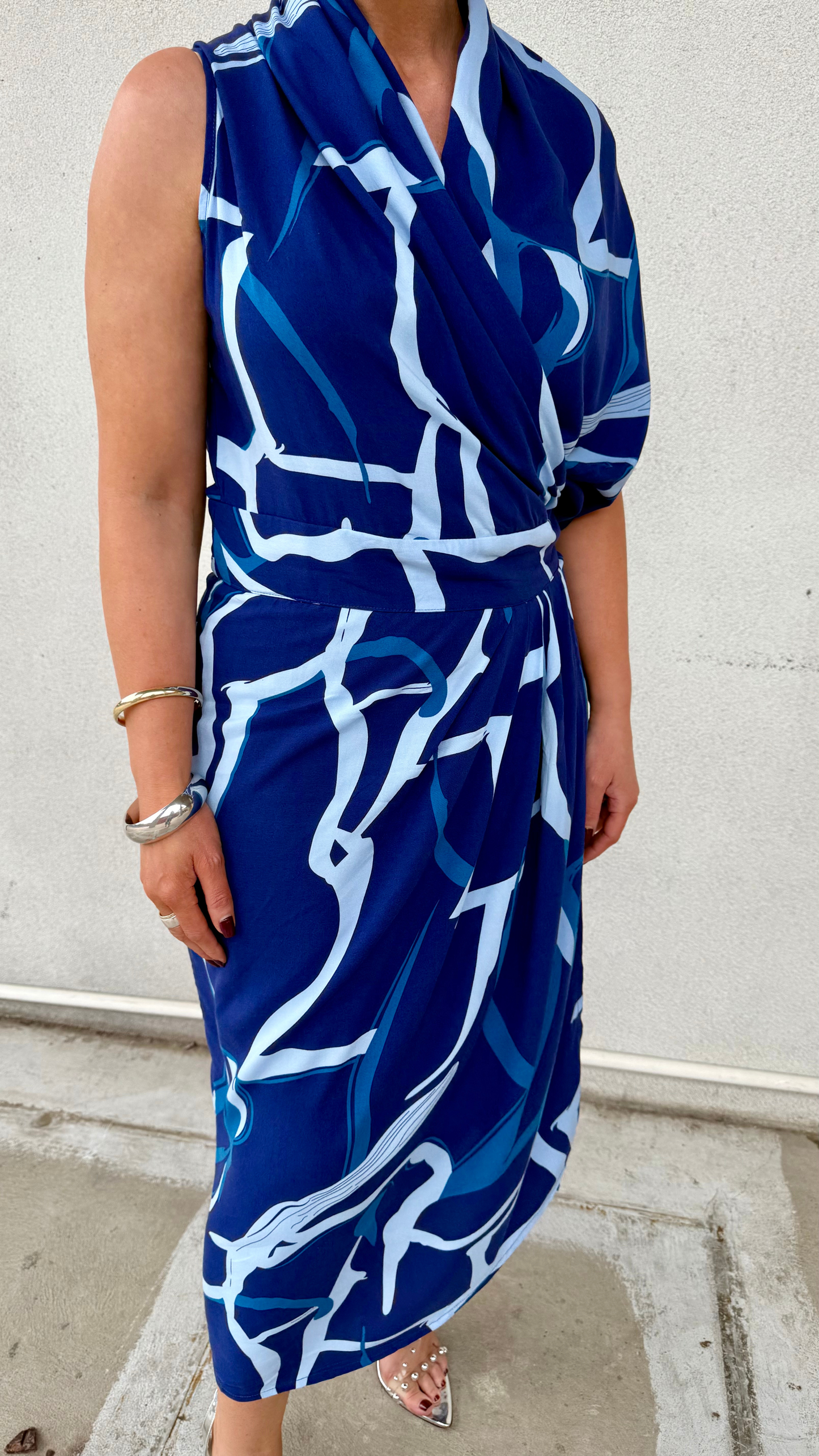 Darcy Print Dress - Blue