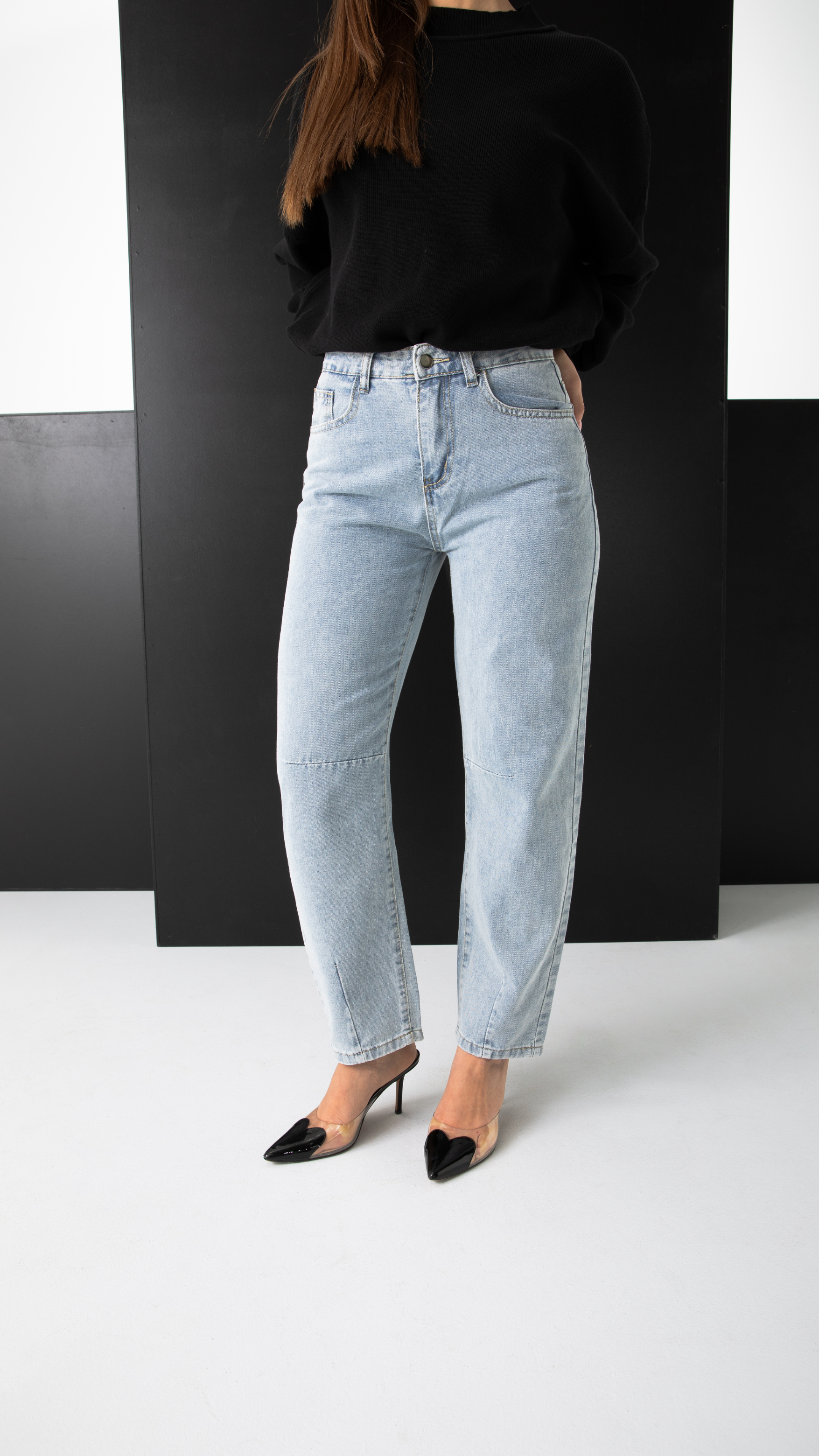 Frankie Barrel Shape Jeans - Blue