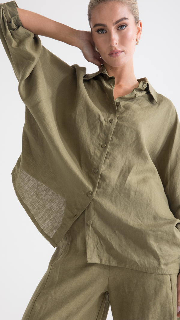 Ryder Linen Shirt - Pistachio