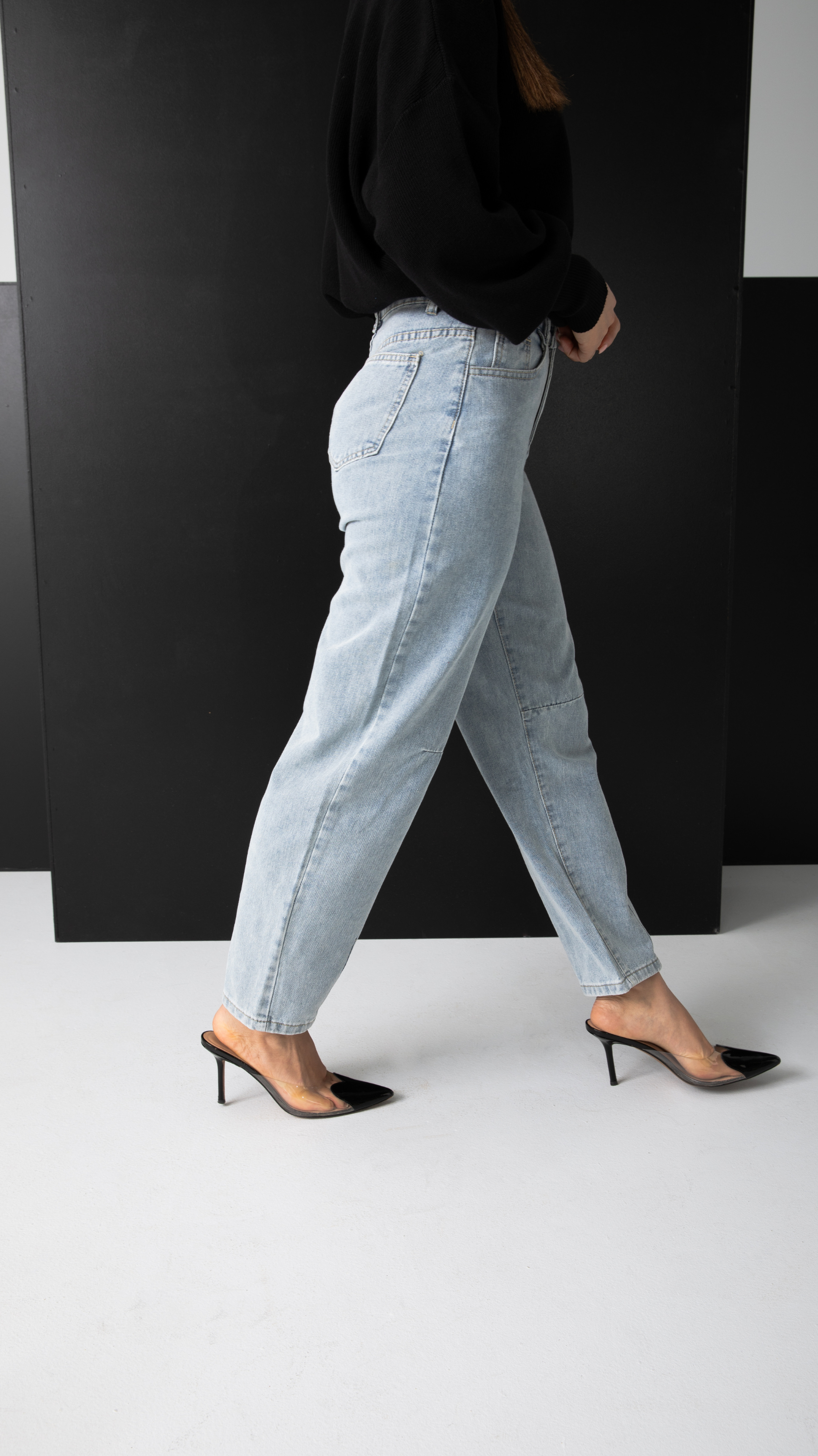 Frankie Barrel Shape Jeans - Blue