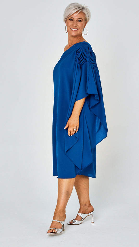 Toulouse One Shoulder Dress - Blue