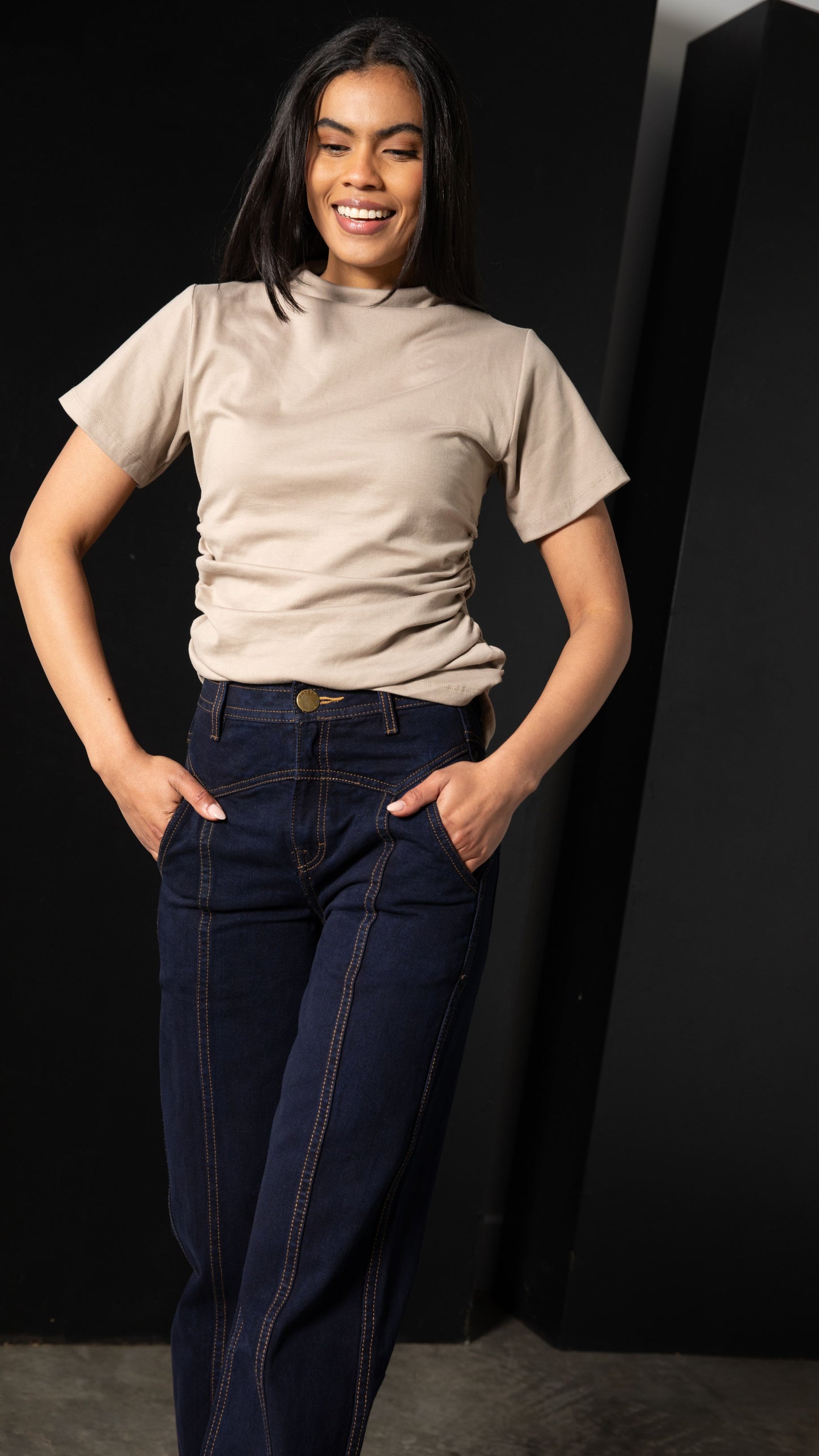 Society Cotton Air Top - Mushroom