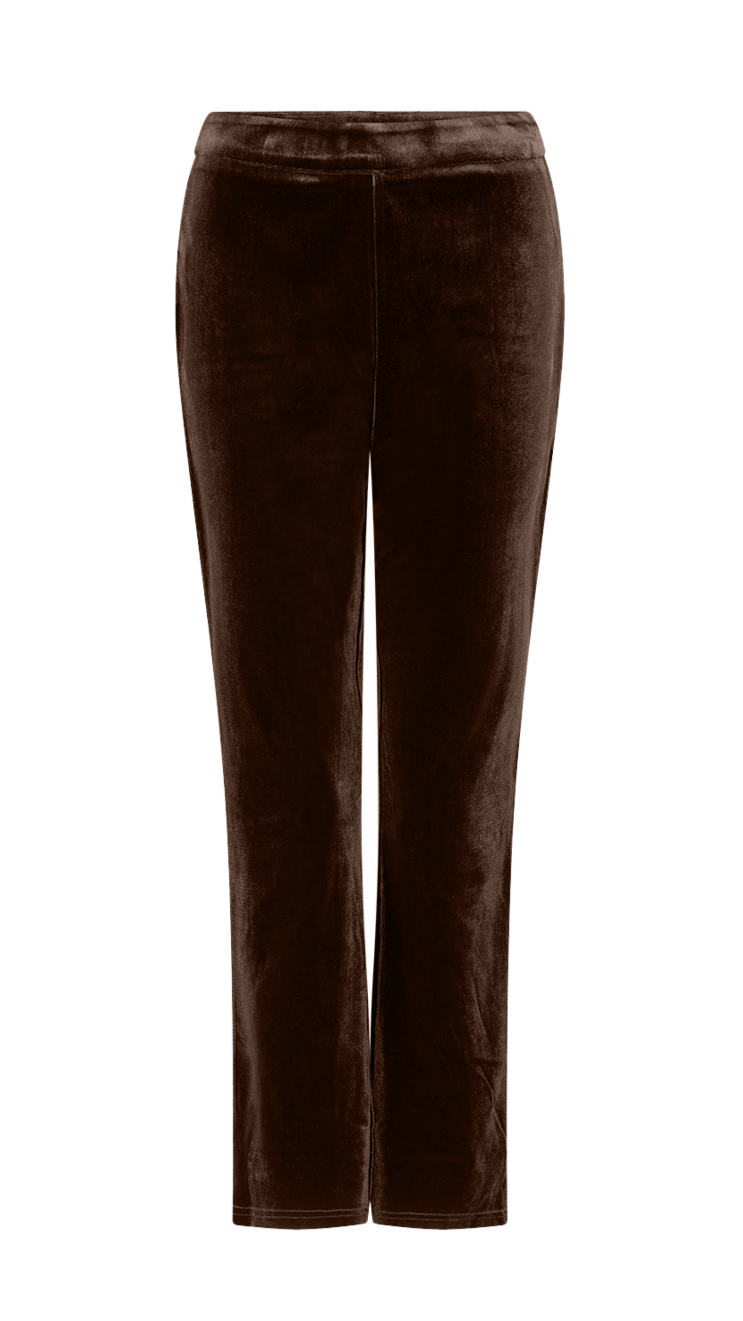 Alessandra Capri Stretch Velvet Pants - Chocolate