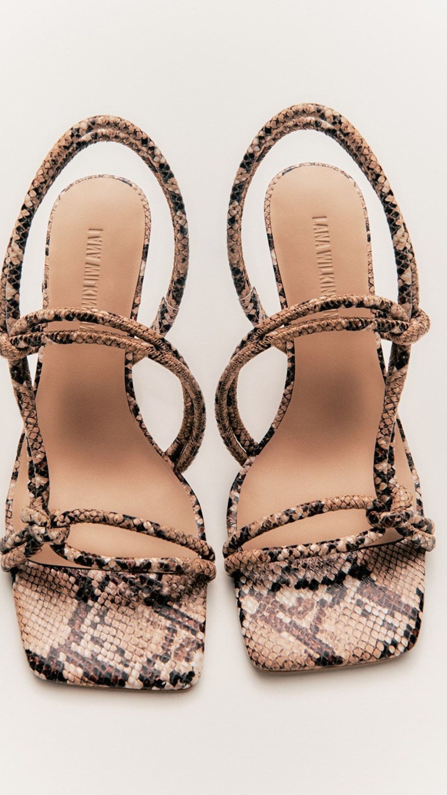 LW Viv Sandal Snake-Print Leather