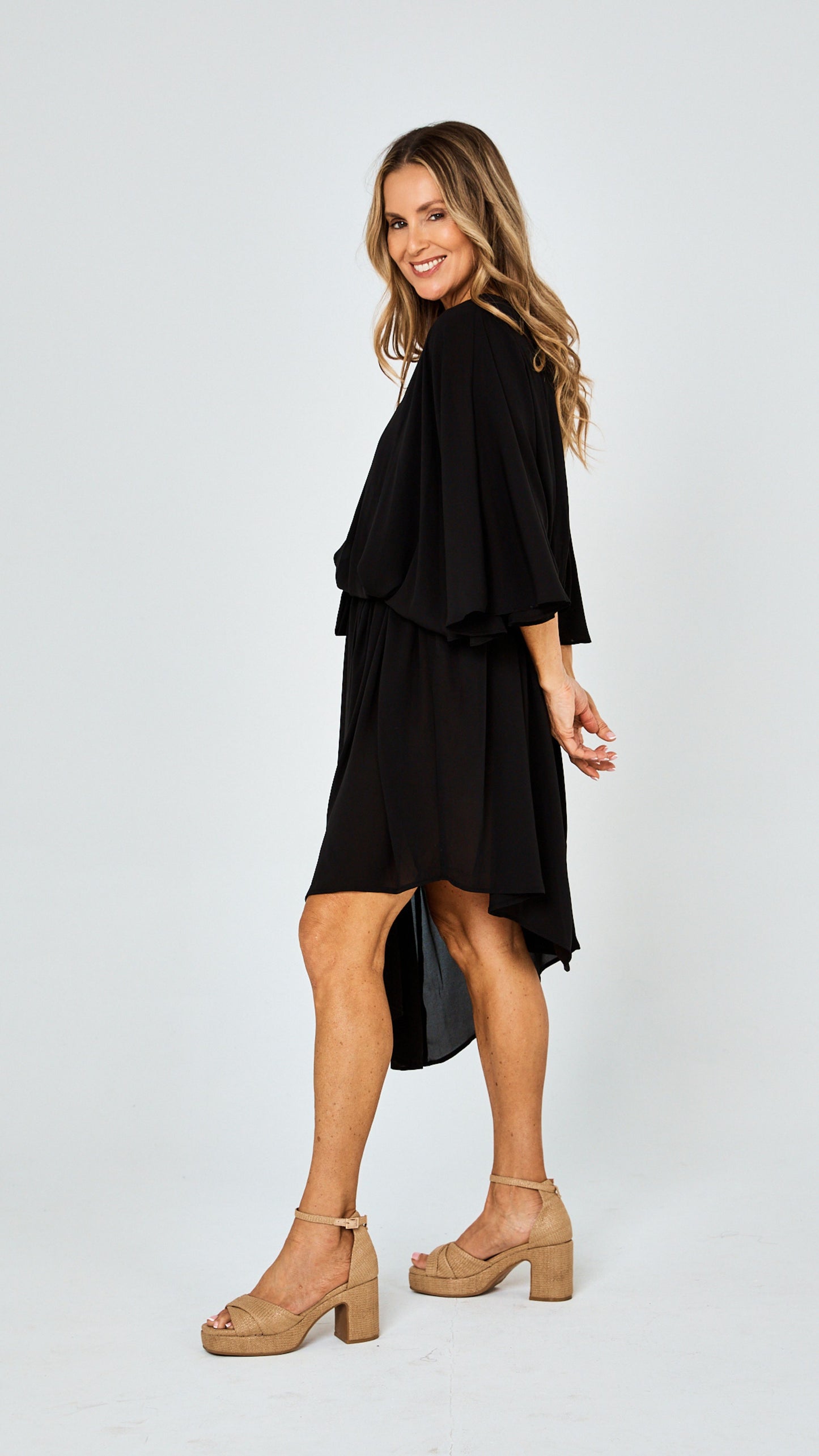 Harmony Chiffon Dress - Black