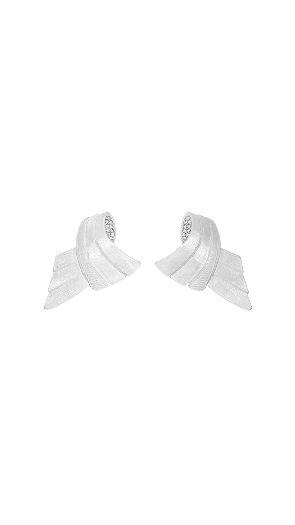 Kitte Folio Earrings - Silver