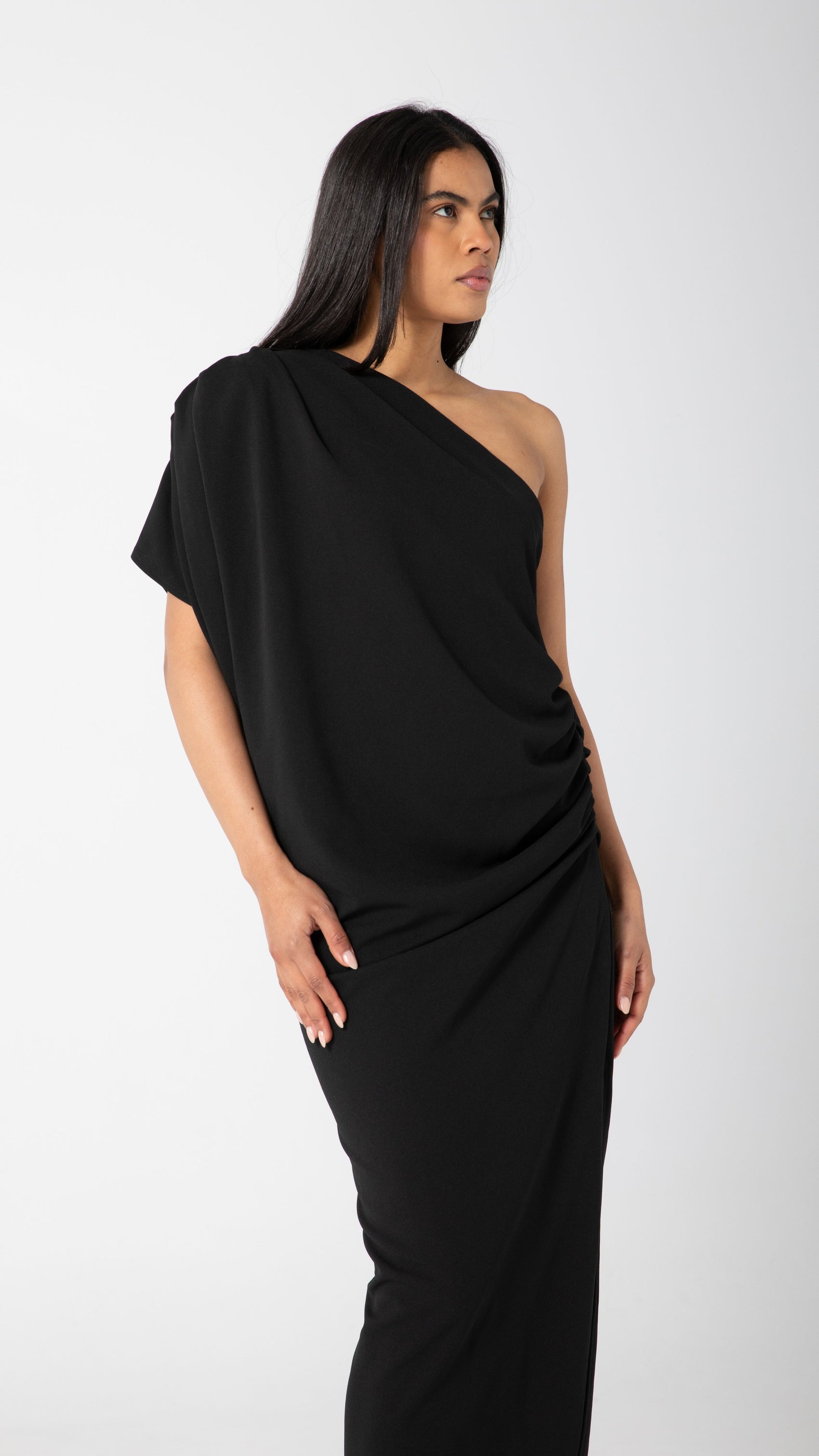 Grace Drape Dress - Black