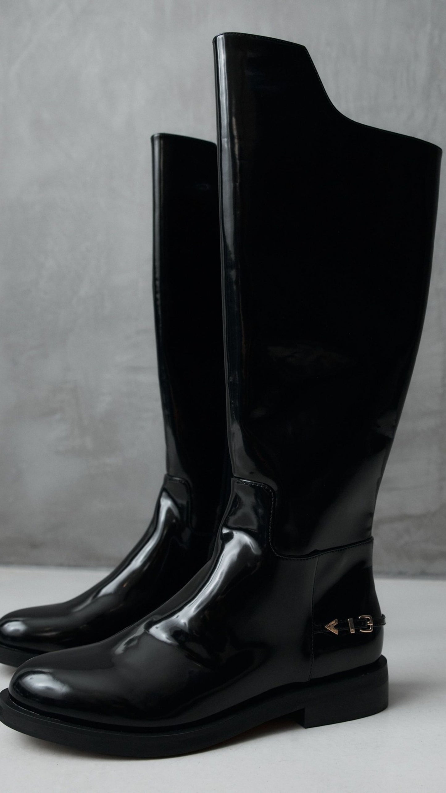 LW James Black Patent Leather Boots - Black