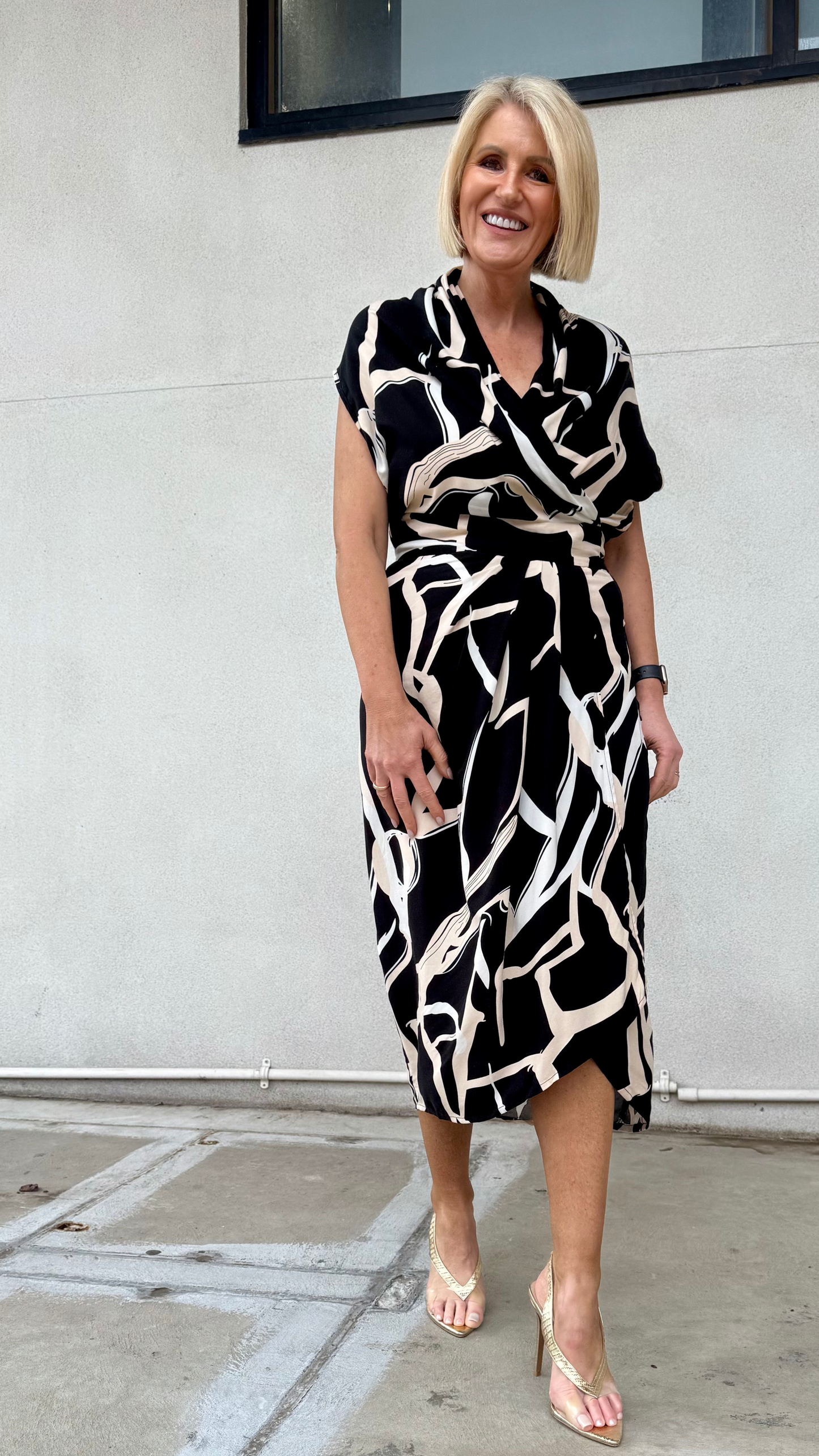 Darcy Print Dress - Black