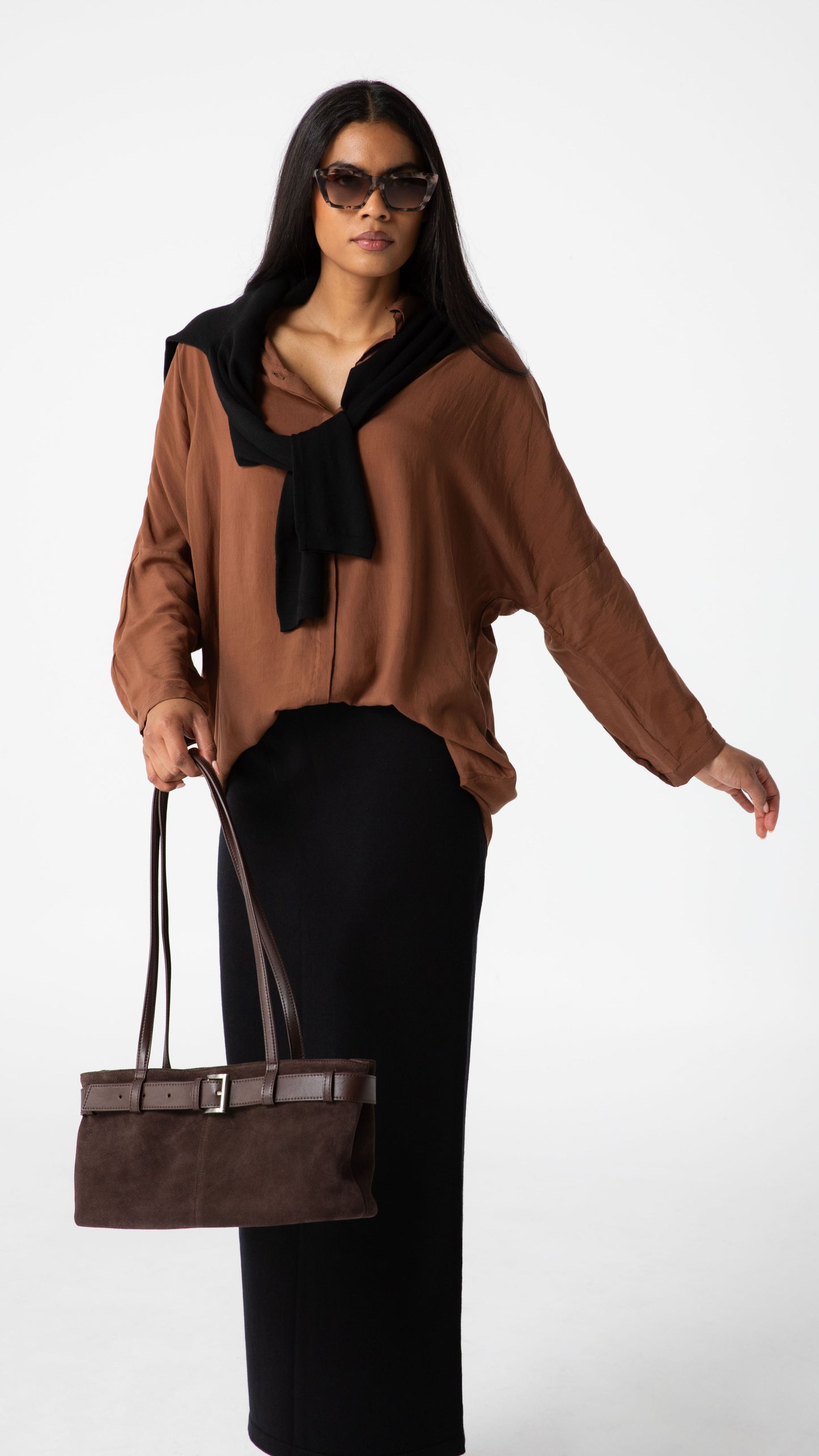 Axis Lyocell Tencel Shirt - Chocolate