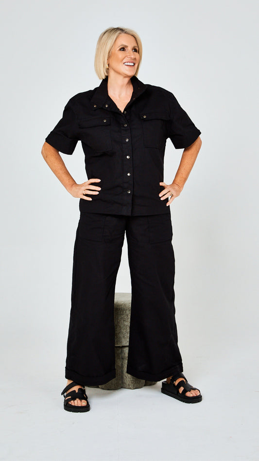 Rhett Cotton Canvas Pants - Black