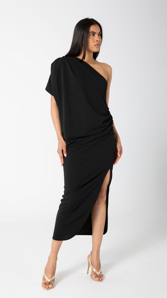 Grace Drape Dress - Black