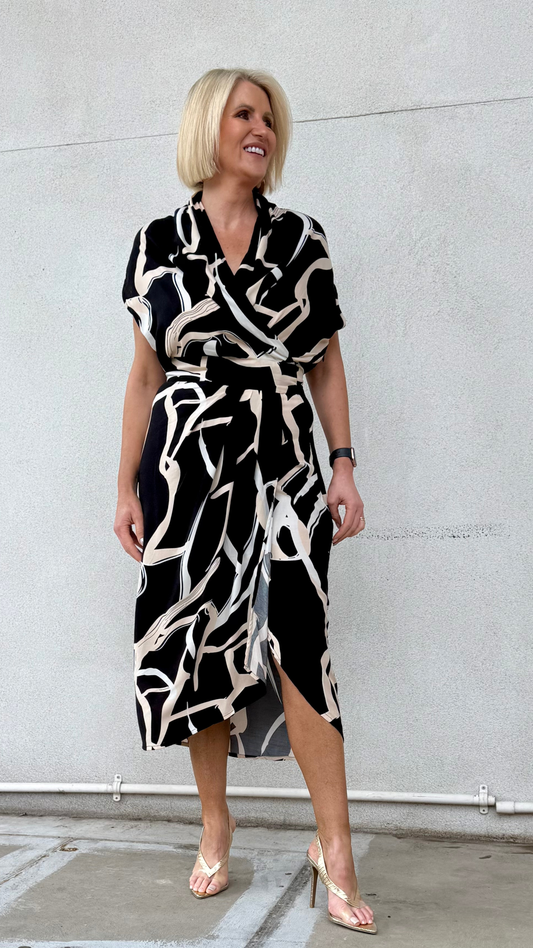 Darcy Print Dress - Black