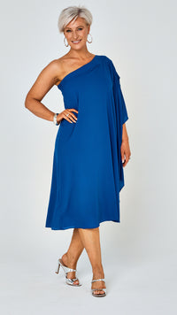 Toulouse One Shoulder Dress - Blue