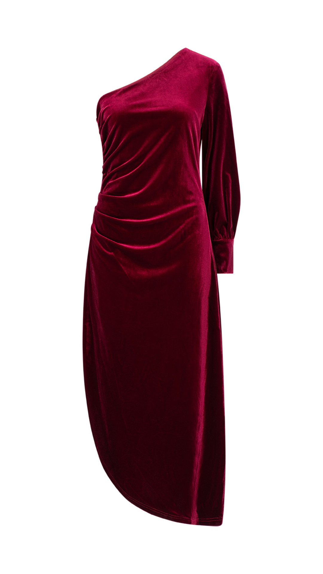Belle Stretch Velvet Dress - Merlot