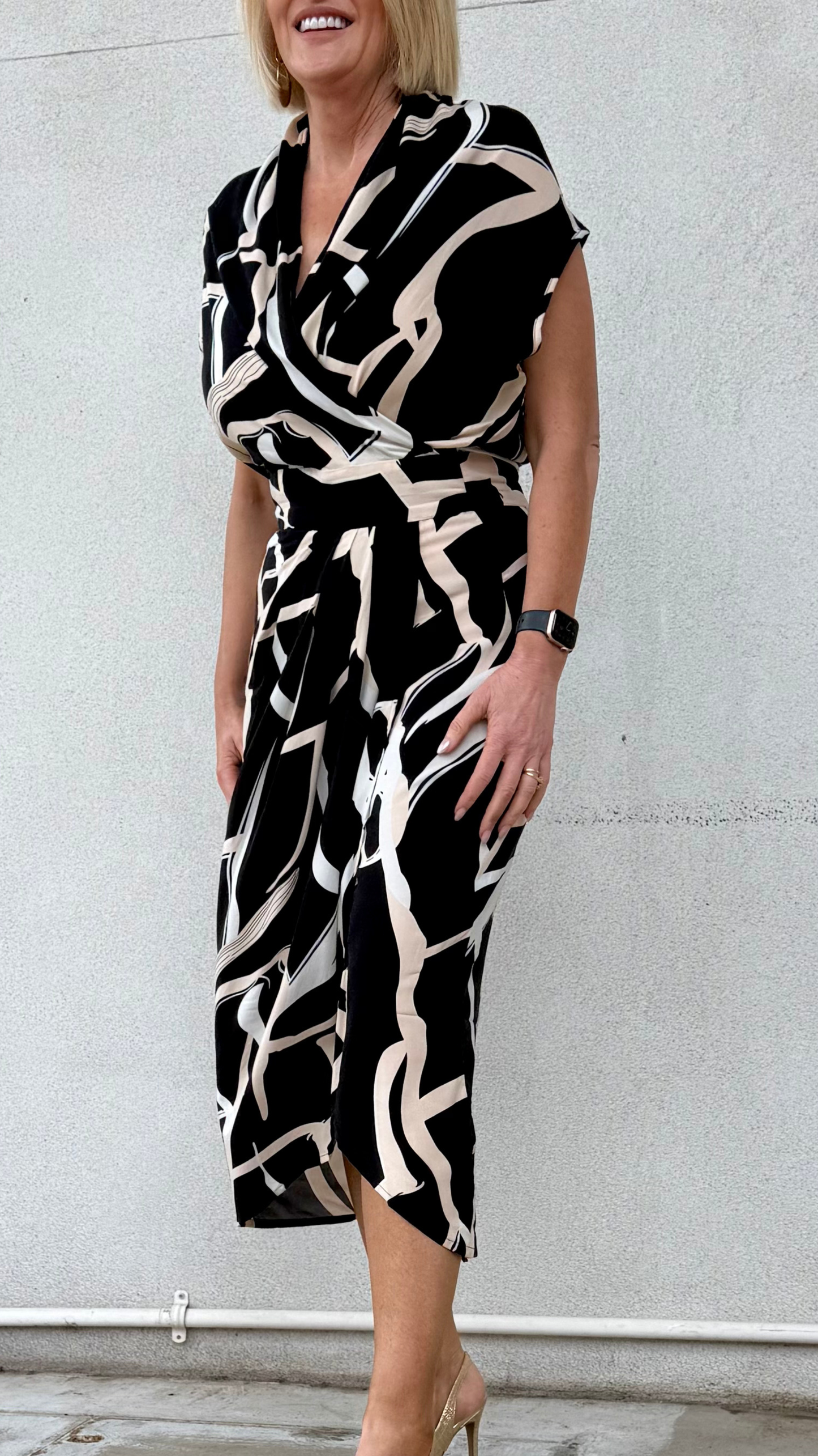 Darcy Print Dress - Black