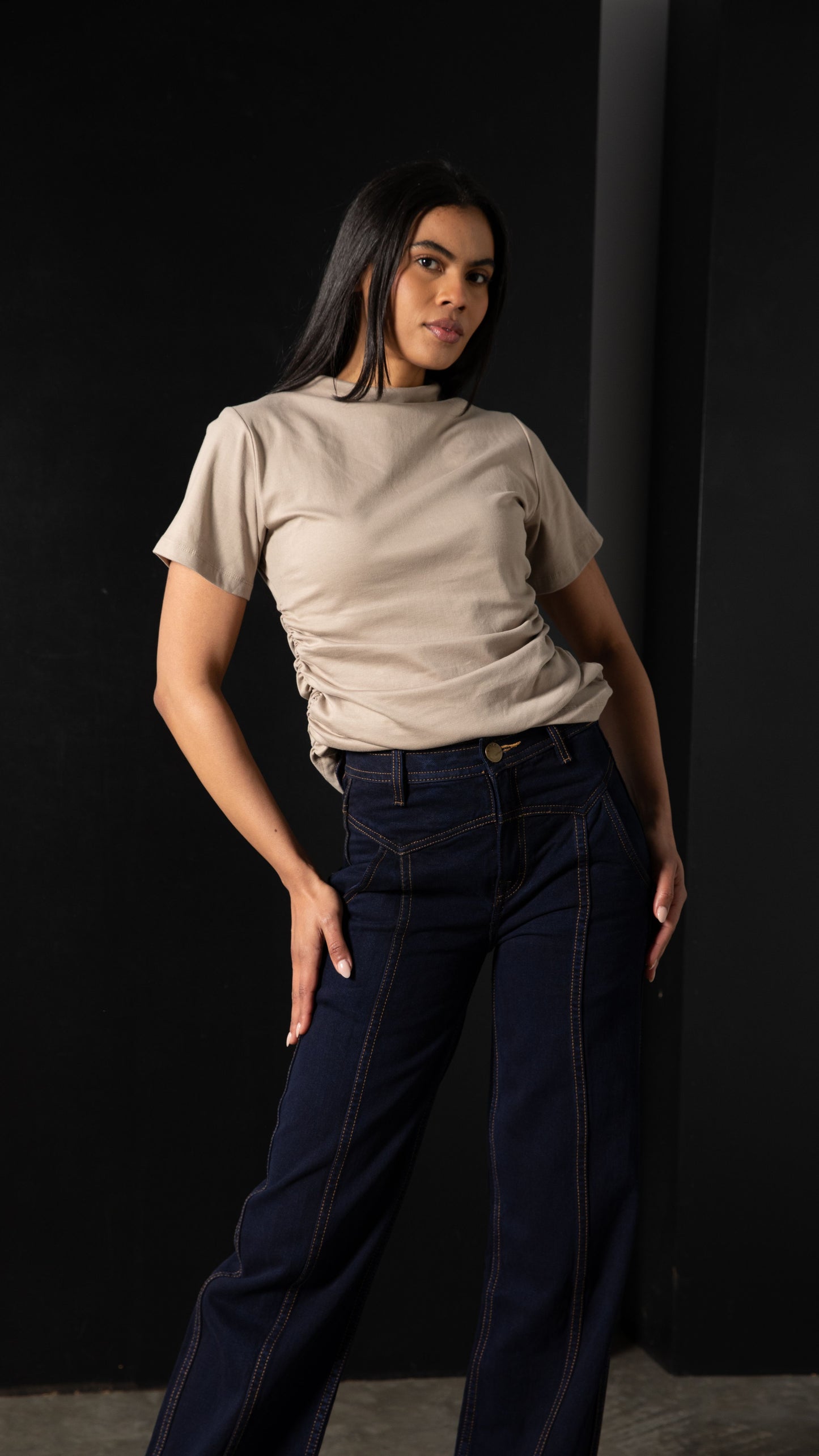 Society Cotton Air Top - Mushroom