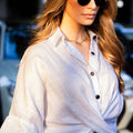 Max European Flax Linen Twist Shirt - White