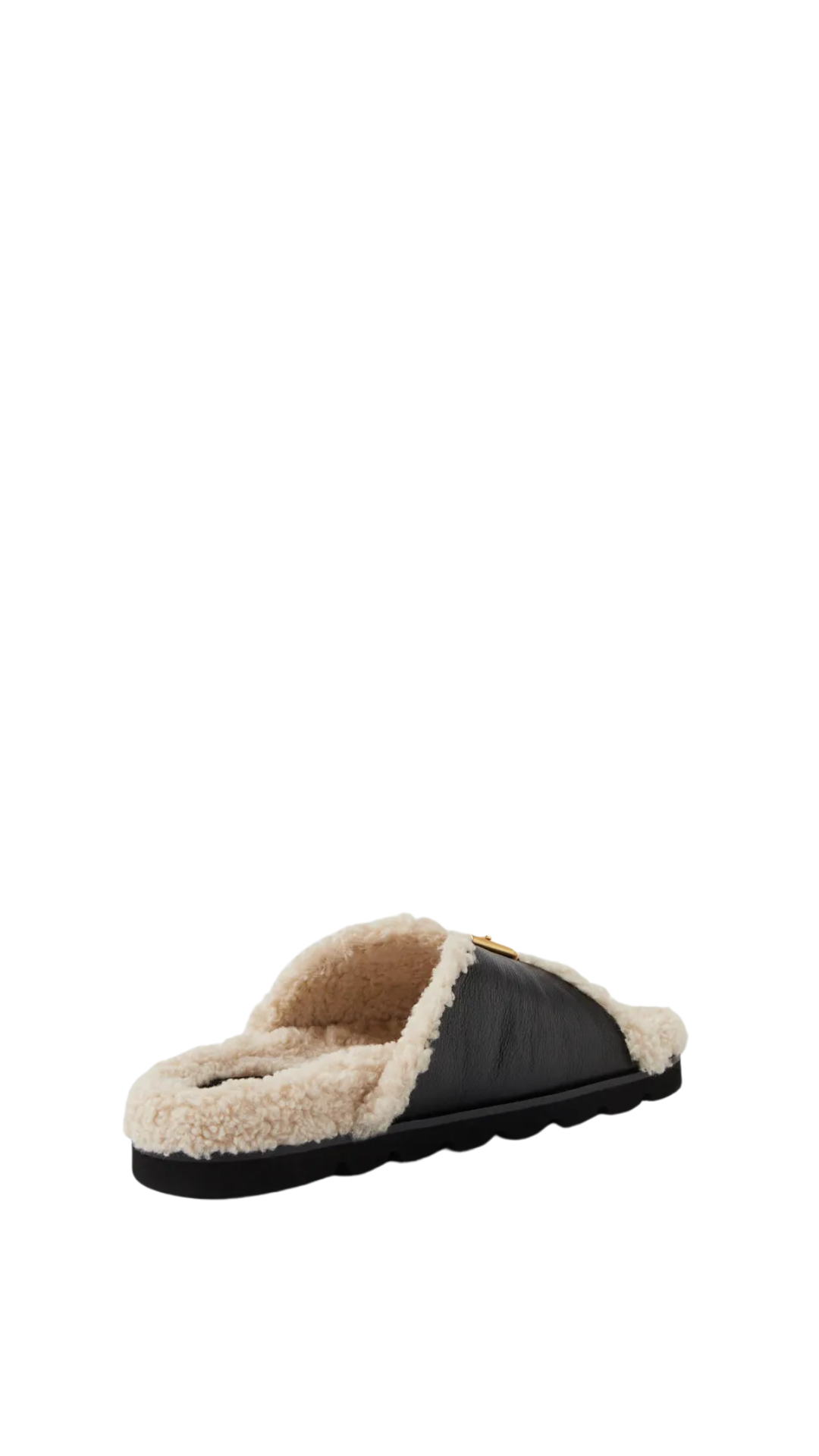 Mollini Esme Leather-Shearling Slides - Chocolate