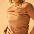 Stardust One Shoulder Top - Chocolate