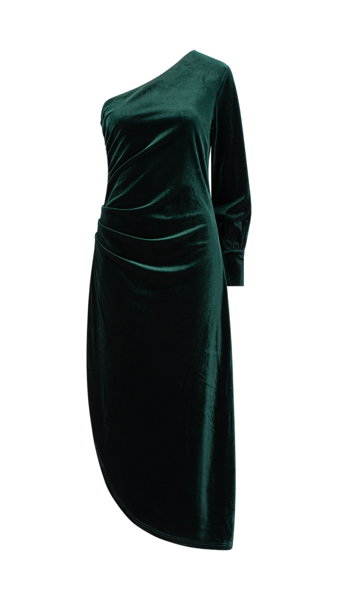 Belle Stretch Velvet Dress - Emerald