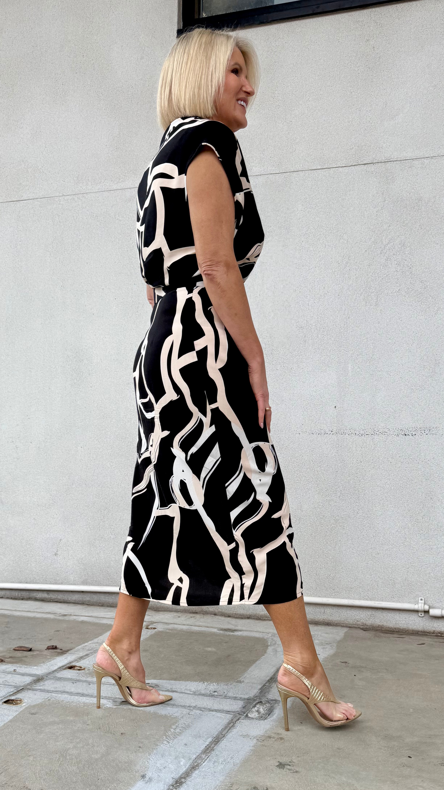 Darcy Print Dress - Black