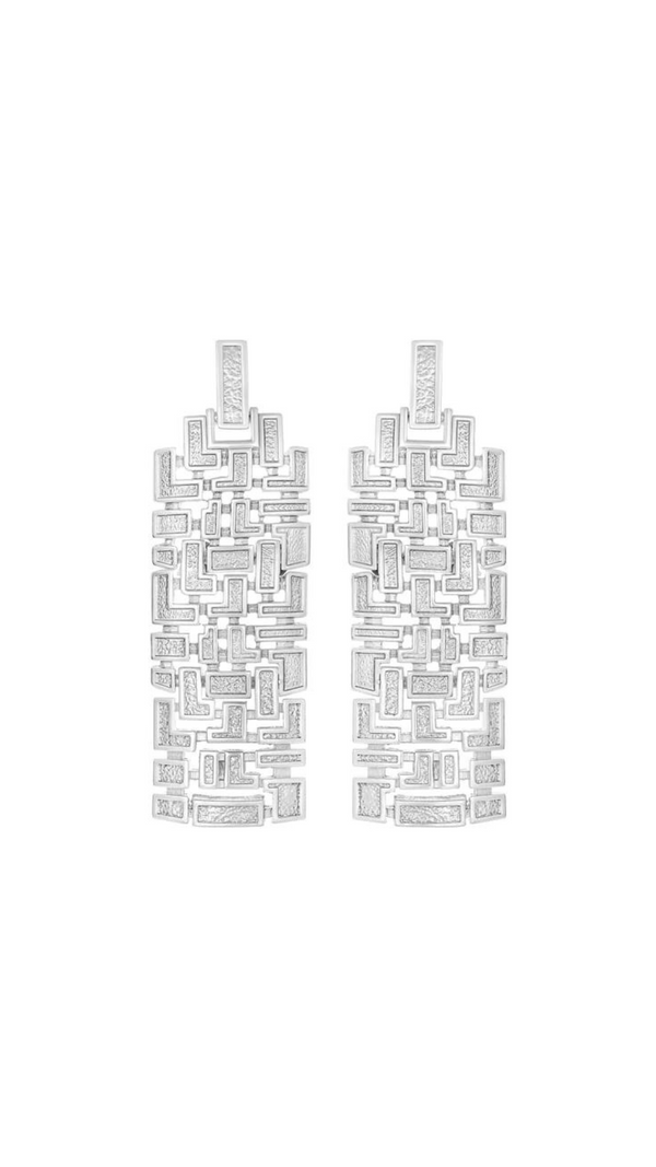 Kitte Column Earrings - Silver