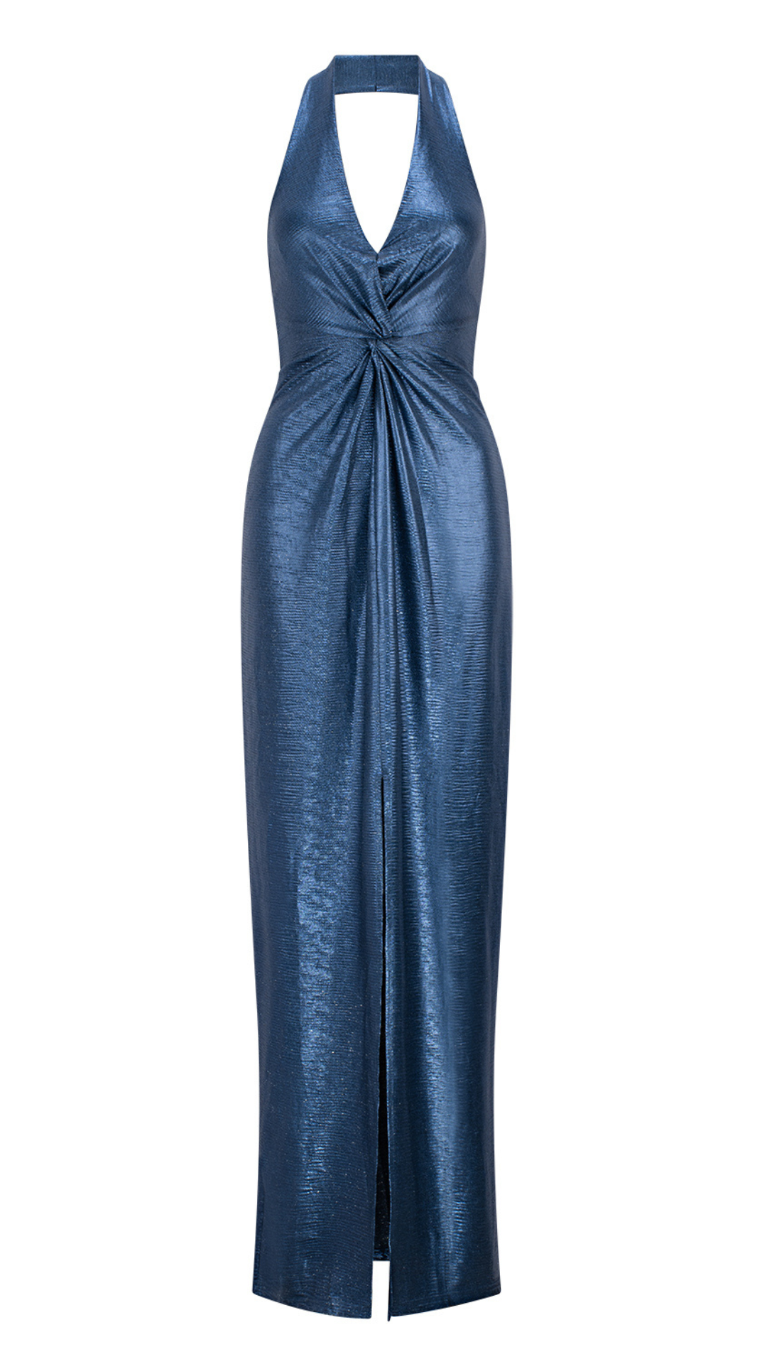 Bardot Chic Metallic Dress - Blue